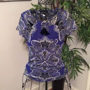 INC International Concept Top w/ crisscross neck